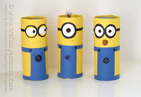 Cardboard Tube Minions: an adorable and easy minion craft!